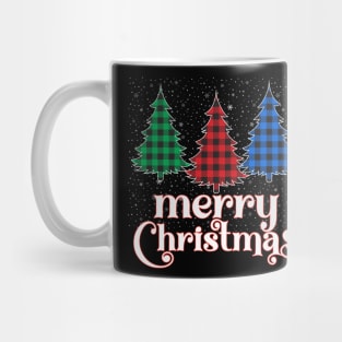 Xmas Buffalo Plaid Trees Merry Christmas Mug